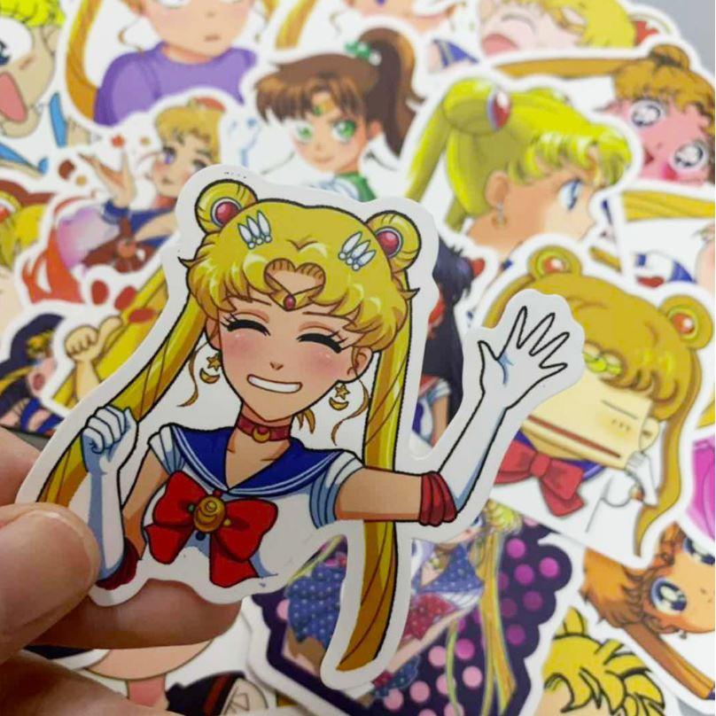 Sticker dán cao cấp anime hoạt hình thủy thủ mặt trăng Cực COOL ms#182