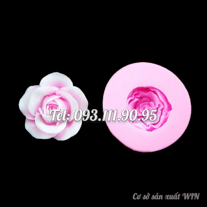 Khuôn silicon làm rau câu hoa hồng cánh bầu loại 7 cm - Mã số 1457