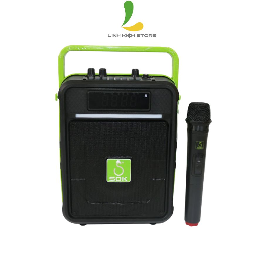 Loa kéo di động NE-228 - Loa xách tay mini chất liệu nhựa cao cấp, công suất 100W kèm micro không dây hát karaoke