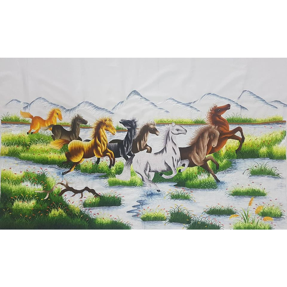 Bát mã truy phong - pq367 - 86x116cm