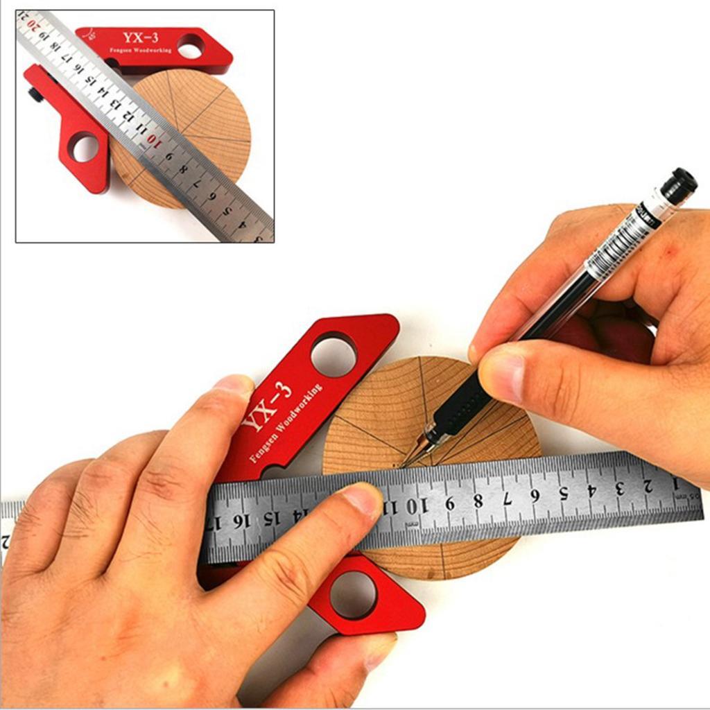 2 Packs Center Scriber 45 and 90 Degree Line Wood Carpenter Ruler Gauge