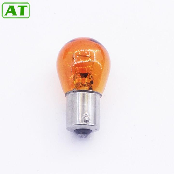 Hộp 10 Bóng Đèn Xi Nhan Ô Tô Chân Cài Lệch 12V 21W Màu Vàng (Một Tóc)