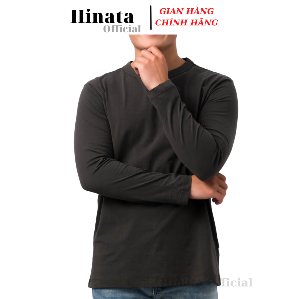 Áo Thun Nam Trơn Tay Dài, Áo Phông Nam Basic 100 Cotton Cao Cấp Hàng Hiệu Đẹp Thoáng Mát Tay Dài Màu Rêu Đậm