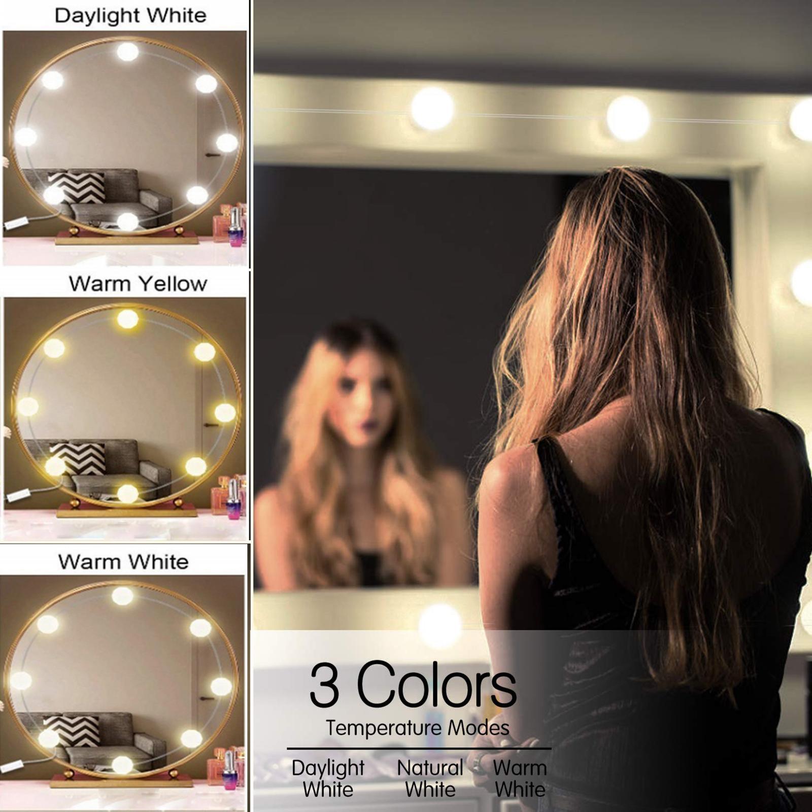 2xHollywood Style LED Vanity Mirror Lights for Makeup  6 Bulbs White light