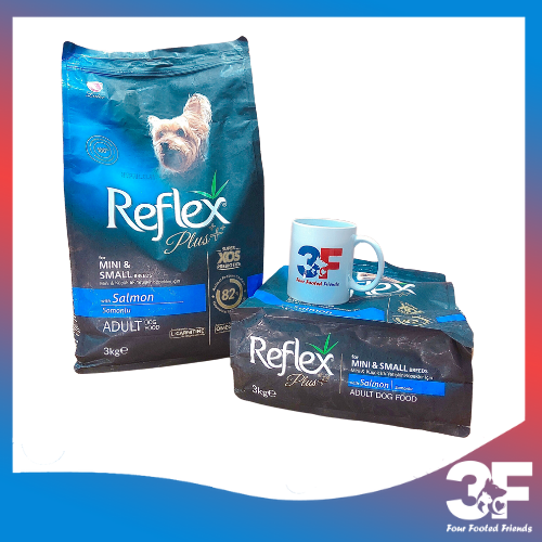 Thức ăn hạt chó Reflex Plus Mini &amp;amp; Breeds Vị Cá Hồi Cho Chó Con Và Chó Nhỏ Bao 3KG - Bao Bì Chính Hãng