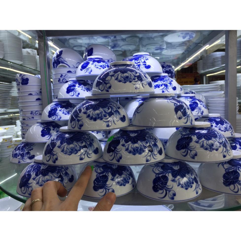 Bộ 10 Bát Ăn Cơm Sứ Bát Tràng - Cơm Ngon Canh Ngọt - Tốt Cho Sức Khỏe Gia Đình