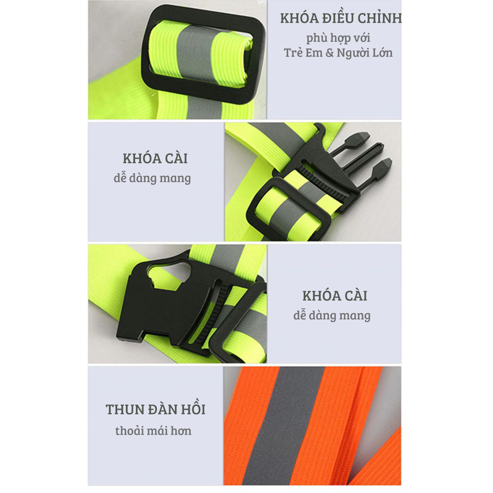 Combo 2 Áo Dây Phản Quang Nam Nữ Với Dây Thun Đàn Hồi Co Giãn An Toàn Đi Xe Đạp, Xe Máy Và Đi Phượt Mai Lee