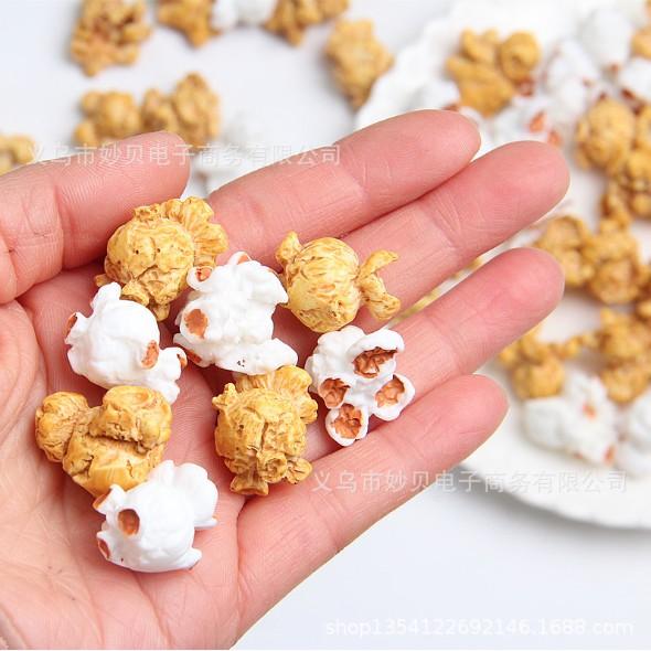 Chuyên Charm * Charm mô hình bỏng ngô, bắp rang bơ Popcorn trang trí nhà búp bê, tiểu cảnh, móc chìa khóa, DIY