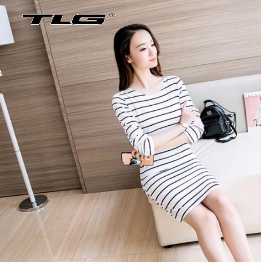 Đầm Suông Sọc Ngang Thời Trang Cao Cấp TLG 206342