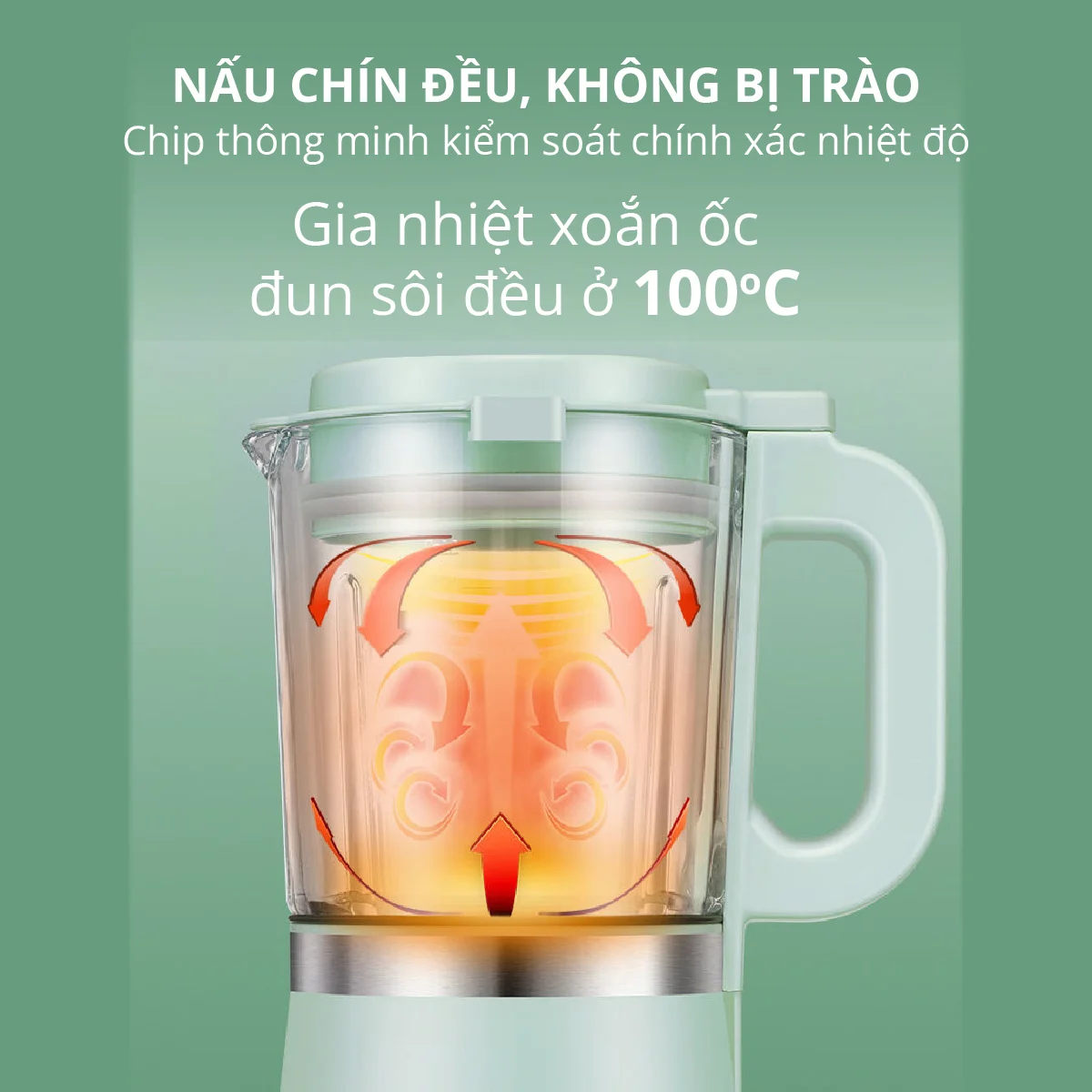 Máy làm sữa hạt, xay sinh tố, nấu cháo dinh dưỡng em bé Mishio cối thủy tinh borisilicate 1.75L - Sữa hạt &amp; chân không