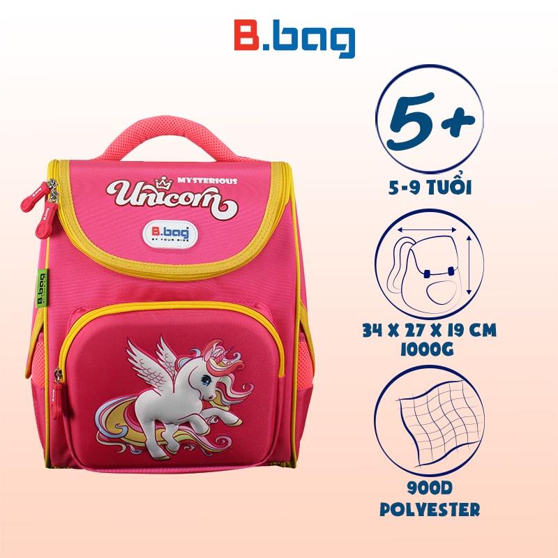 Balo Chống gù B.Bag Genius Box F2-Unicorn Hồng dành cho bé học sinh tiểu học từ 6 đến 11 tuổi B-12-106