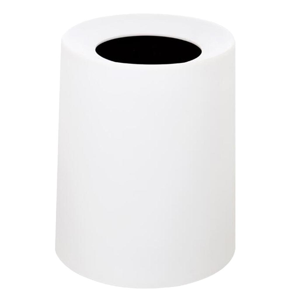 Waste Basket Bathroom Trash Can Round Office hide Bag 8L white