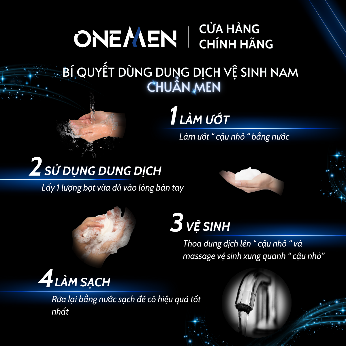 Bọt Vệ Sinh Nam Giới OneMen Dung Dịch Vệ Sinh Nam Tạo Bọt (100ml) Hương Nước Hoa Unisex