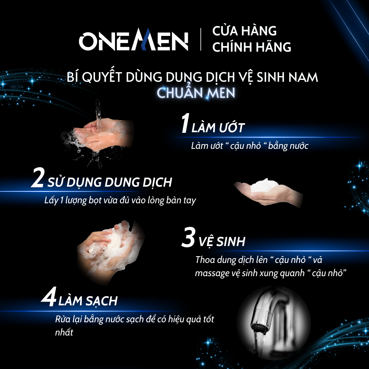 Combo Tiết Kiệm: 2 Bọt Vệ Sinh Nam + Sữa Tắm Gội OneMen 3 IN 1 Aromatic Shower Gel