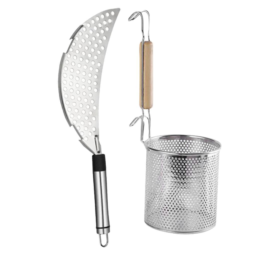 Half-Moon Pan Strainer Pot Drainer Pasta Strainer with Noodle Strainer
