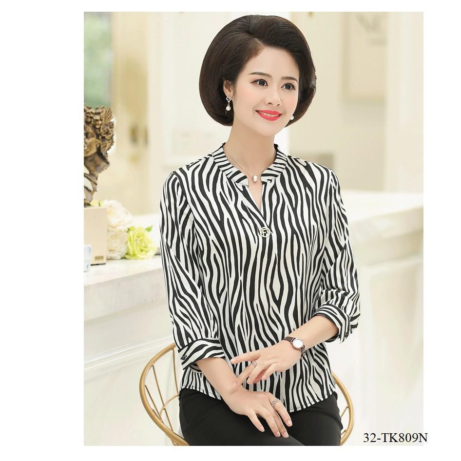 Tk761-ÁO SƠ MI HỌA TIẾT QUÝ CÔ S-6XL