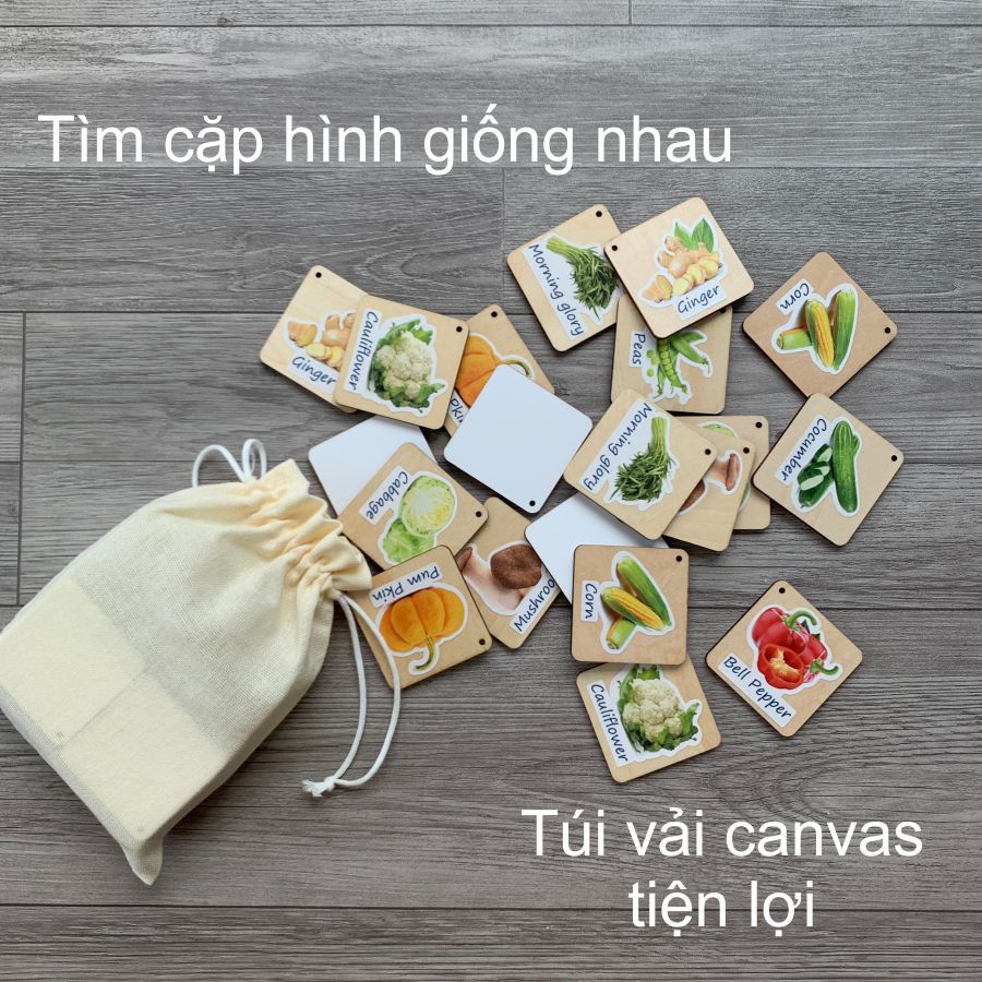 Tìm cặp đôi hình các loại rau củ