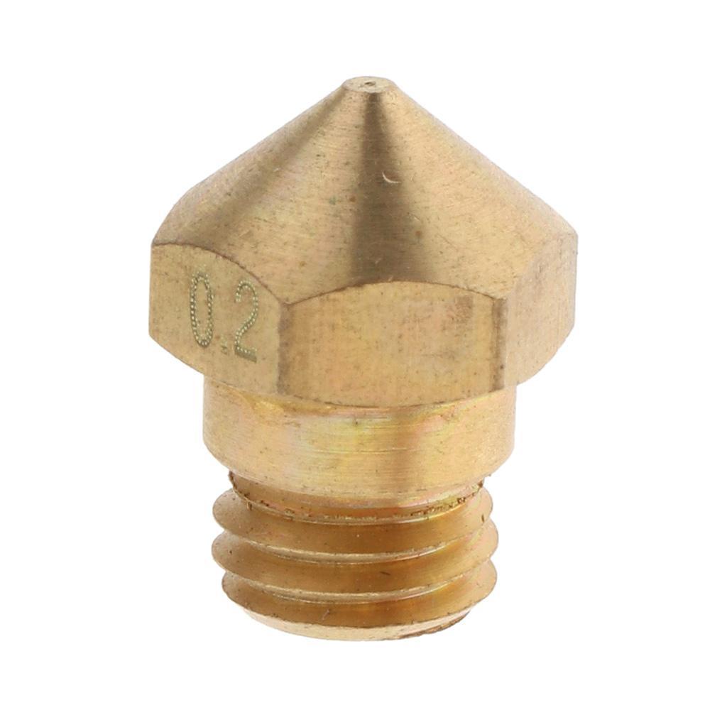 0.2mm 3D Printer Extruder Nozzle Printhead Brass Copper for 1.75mm Filament
