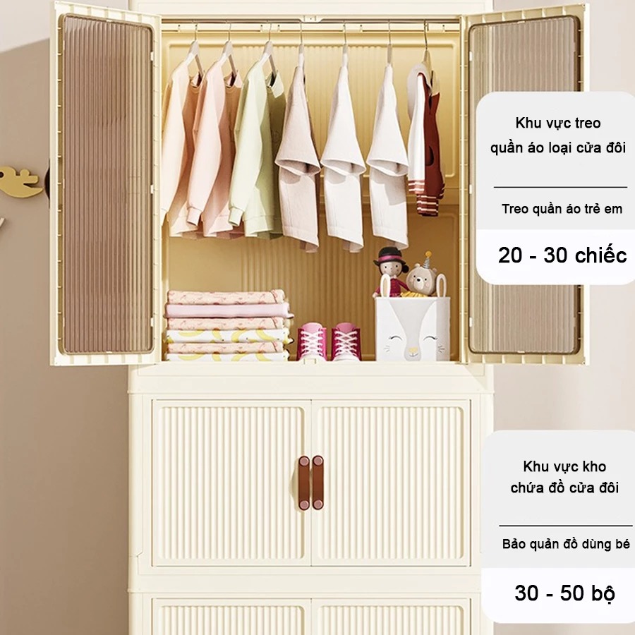 Tủ Treo Quần Áo Để Đồ Của Trẻ Nhỏ Gấp Gọn Thông Minh Chất Liệu Bền Đẹp An Toàn Sức Khỏe