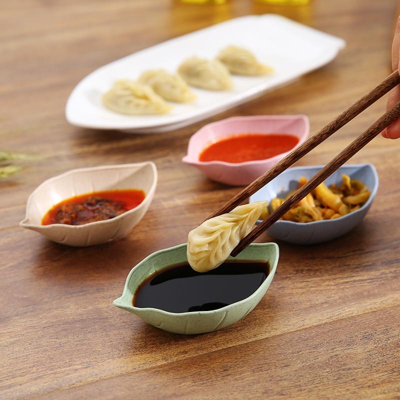 Đĩa Đựng Gia Vị, Nước Chấm Hình Chiếc Lá - Chén Đựng Gia Vị Bằng Lúa Mạch