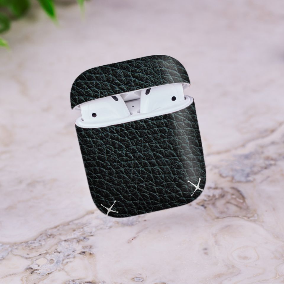 Miếng dán skin chống bẩn cho tai nghe AirPods in hình Vân Da - Da008 (bản không dây 1 và 2