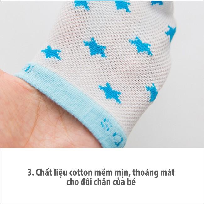 Vớ cho bé 1-3-5 tuổi hình sao xuất Hàn | Tất cho bé trai &amp; bé gái ngắn cổ cotton mềm mịn 1-3-5 tuổi