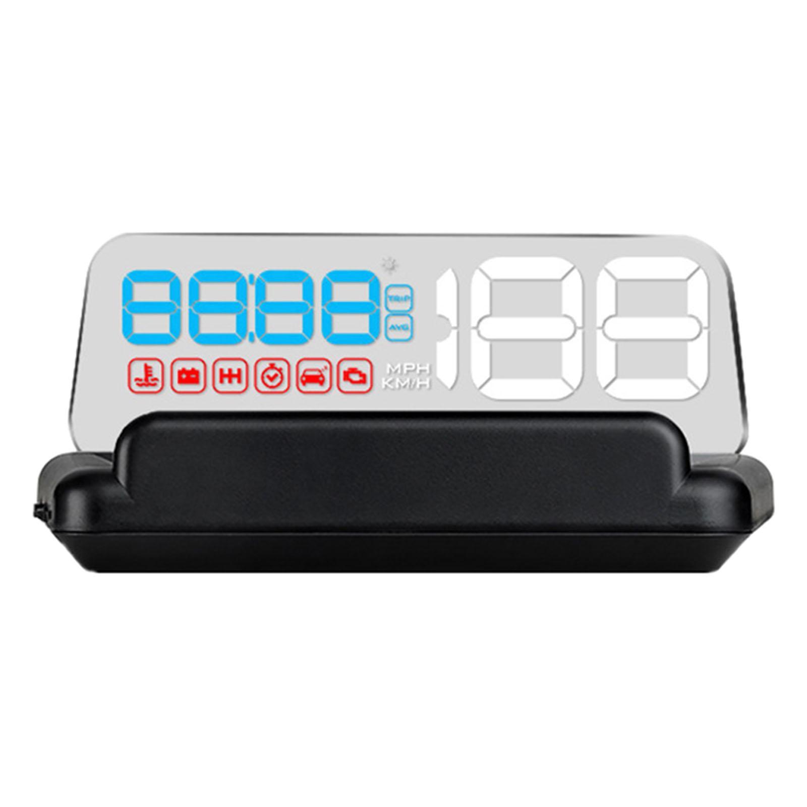 Car HUD Head up Display, Water Temp Alarm, 3D Tired Alarm, Windshield Projector, HUD Projection, Digital Speedometer, for All Cars