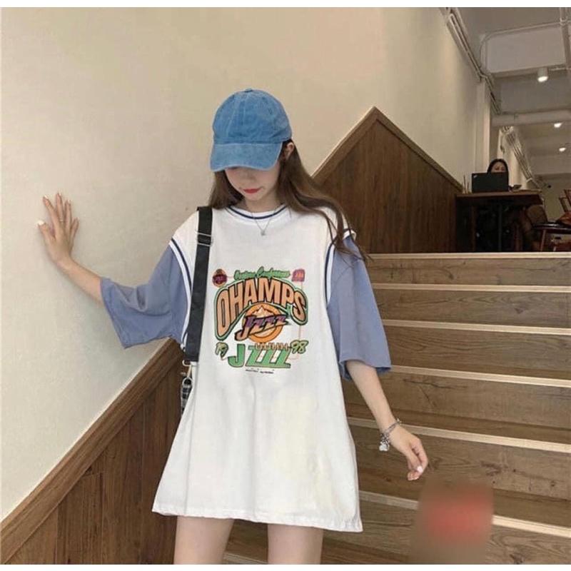 Áo thun phối tanktop bóng rổ nam nữ tay lỡ unisex form rộng Phối số 11 2 màu hồng trắng cực lạ basics tee phông oversize