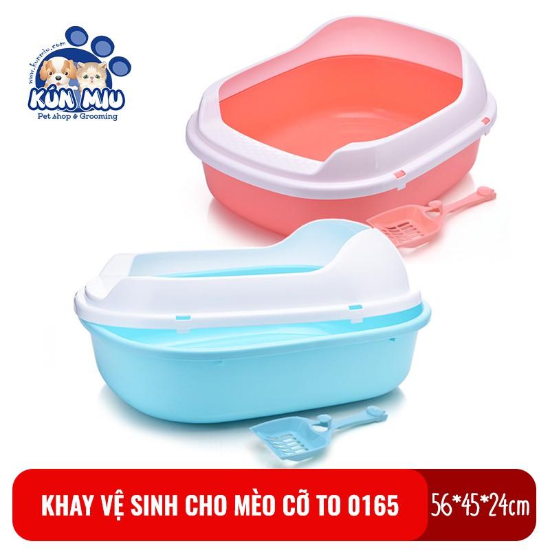 Khay vệ sinh cho mèo kèm xẻng cỡ lớn Kún Miu 0165 chất liệu nhựa PP cao cấp