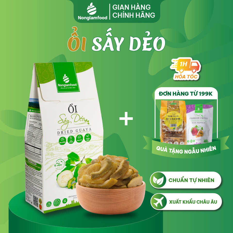 Ổi Sấy Dẻo Nonglamfood Hộp 100G Bổ Sung Vitamin C, Tăng Đề Kháng, Hỗ Trợ Ăn Kiêng, Ăn Vặt Tốt Cho Sức Khoẻ Healthy Snack
