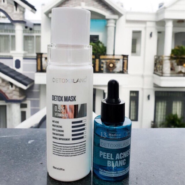 Combo Thải độc Giảm mụn tận gốc Mặt nạ Detox mask và Serum mụn Lộc Đề  - Hỗ trợ giảm mụn bọc, mụn đầu đen