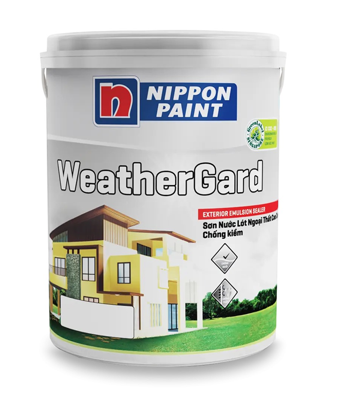 Sơn lót Nippon ngoại thất Cao Cấp Weathergard Sealer đặc biệt hữu hiệu trong việc chống rêu, mốc