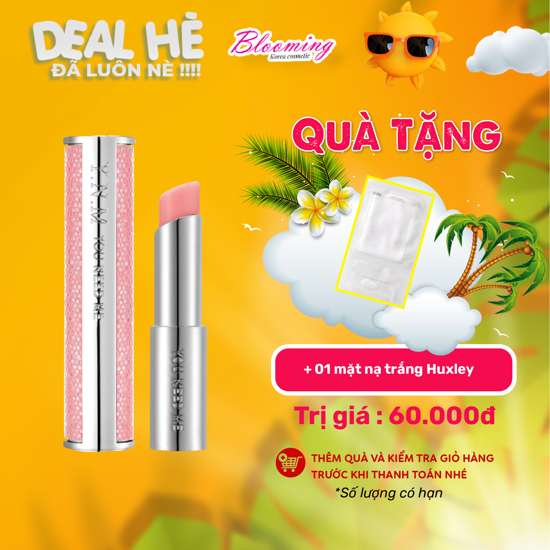 Son dưỡng môi Mềm Môi, Hết Thâm Có Màu Hồng Nhạt YNM Candy Honey Light Pink Lip Blam 3g