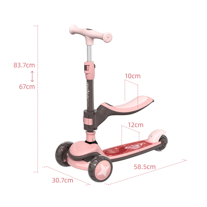 Xe Scooter Mideer Scooter 2 in 1 - Xe Scooter Cao Cấp 3 Bánh Phát Sáng Gấp Gọn