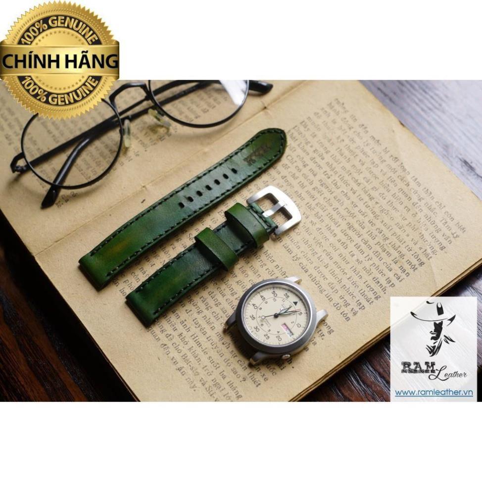 DÂY ĐỒNG HỒ DA BÒ VEGTAN XANH LÁ DÀNH CHO CASIO AE1200 - RAM CLASSIC 1973 - HÀNG CHÍNH HÃNG