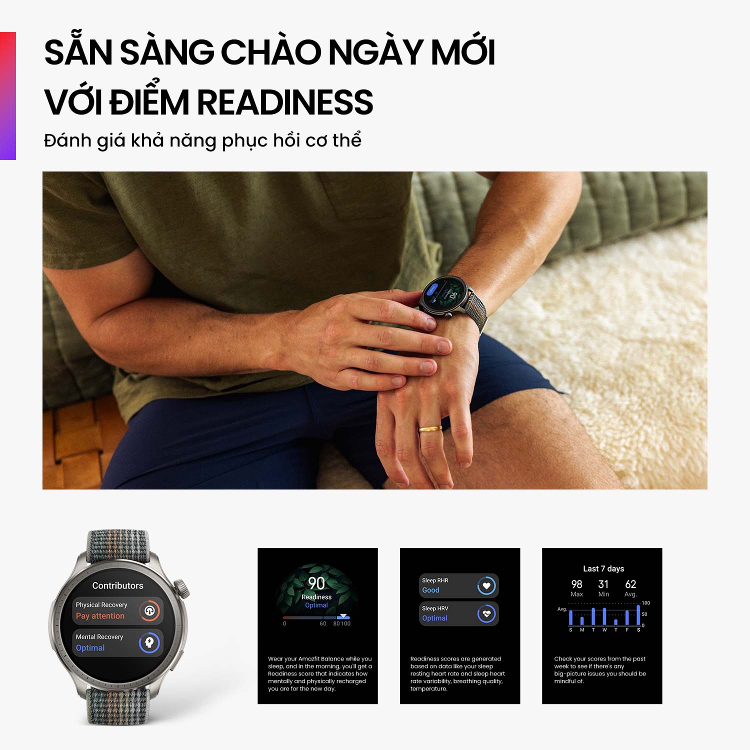 Đồng hồ thông minh Amazfit Balance - AMOLED 1.5”- Zepp 3.0 - Nghe gọi trực tiếp- Hàng Chính Hãng - BH 12 tháng