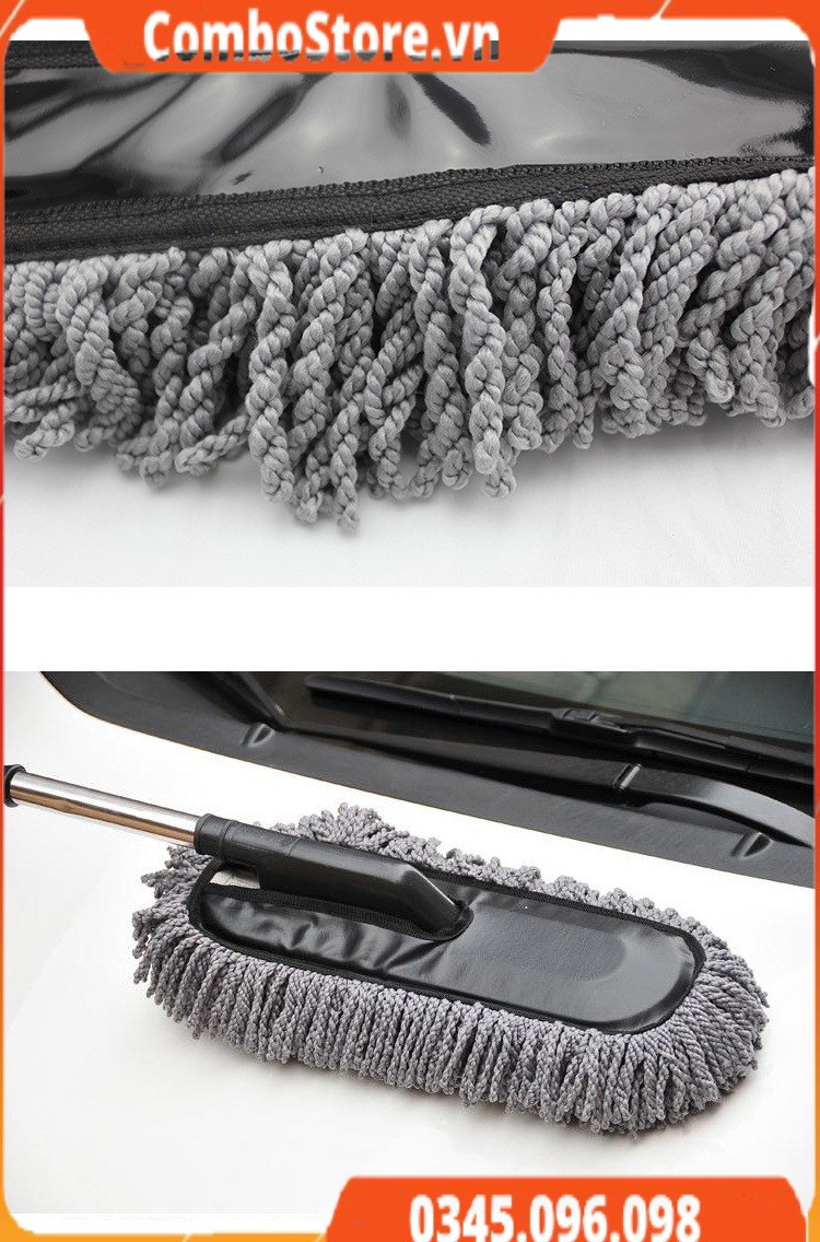 Chổi rửa xe ô tô chuyên dụng cán co giãn – Chổi lau rửa xe Nano cán xếp gọn tiện lợi