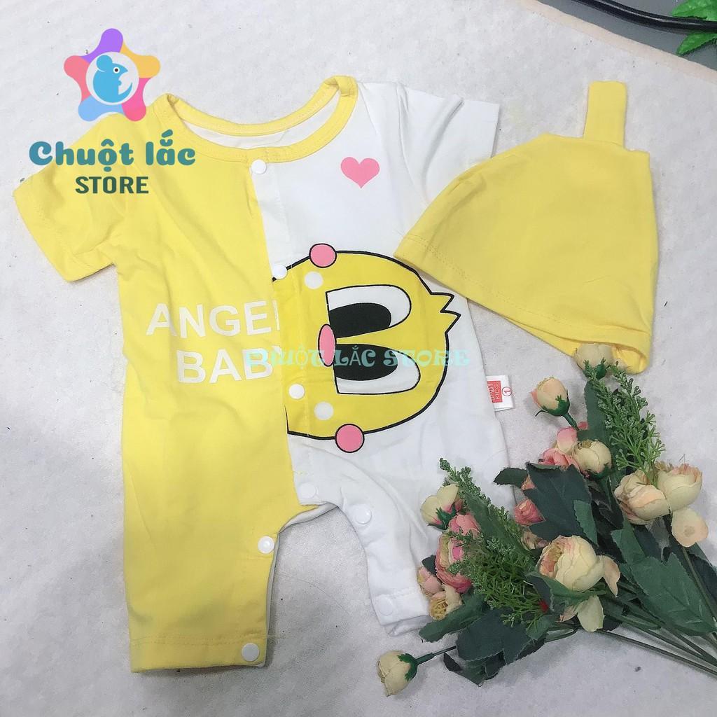 Body tay ngắn cho bé sơ sinh kèm mũ size từ 3kg đến 12kg