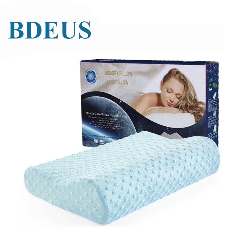 BDEUS Không Gian Bộ Nhớ Gối Giường Chỉnh Hình Gối Cổ Tử Cung Gối Đàn Hồi Chậm Trưởng Thành Cổ Bảo Vệ Gối Ngủ Gối