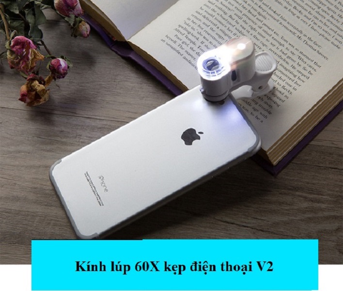 Kính lúp kẹp điện thoại có đèn siêu nét