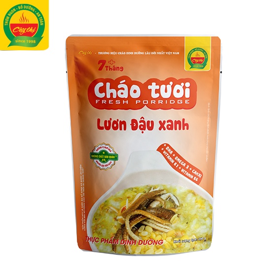 Combo 4 Gói Cháo Tươi Cây Thị Vị: Cá Hồi, Lươn Đậu Xanh, Thịt Bò, Thịt Heo