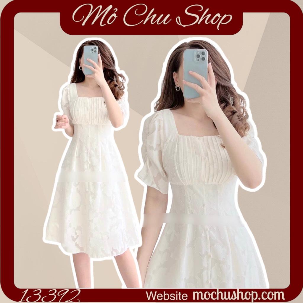 ĐẦM XÒE CỔ VUÔNG TAY PHỒNG XẾP LI NGỰC 13392