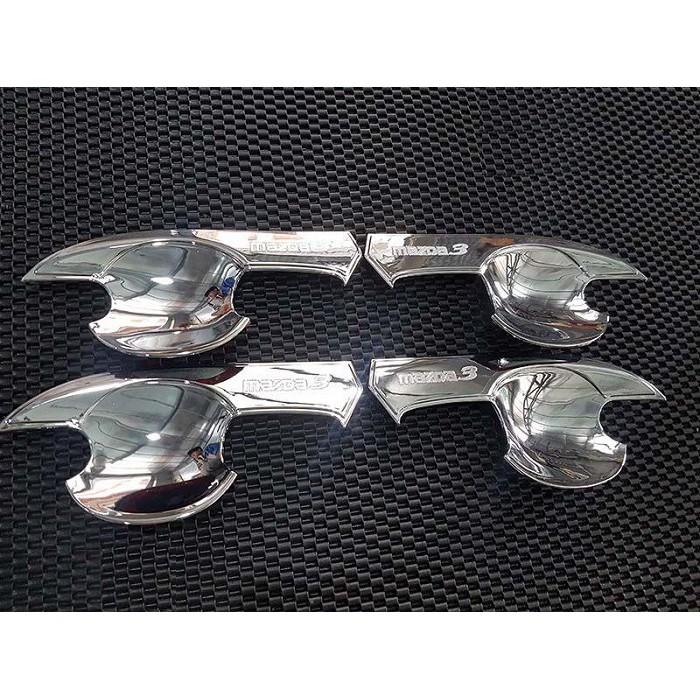 Bộ ốp tay nắm, ốp hõm cửa xe Mazda 3 2015-2019