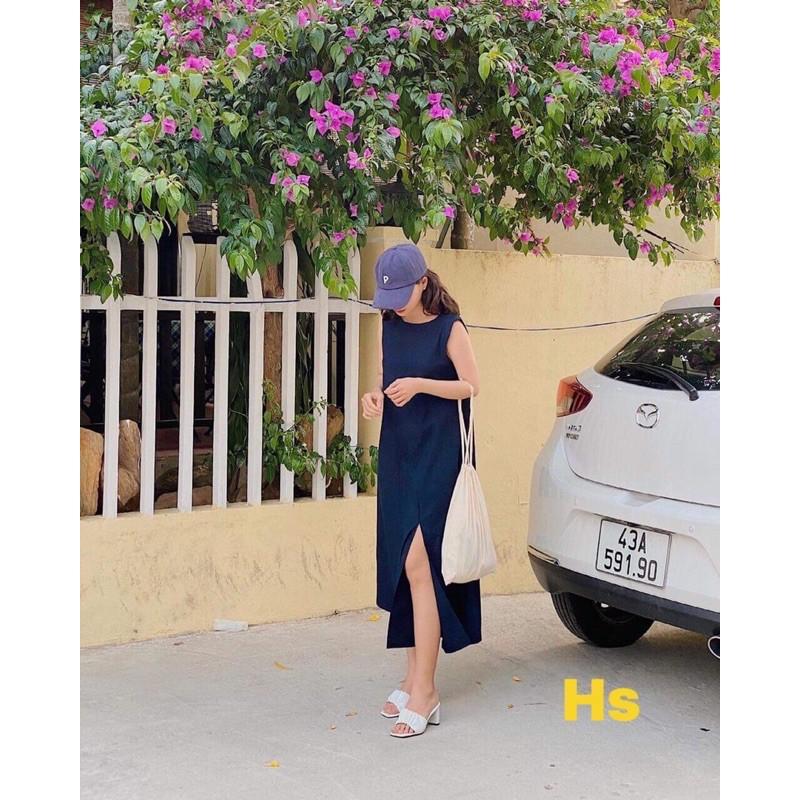 Đầm xuông cổ thuyền sát nách xẻ tà HS58