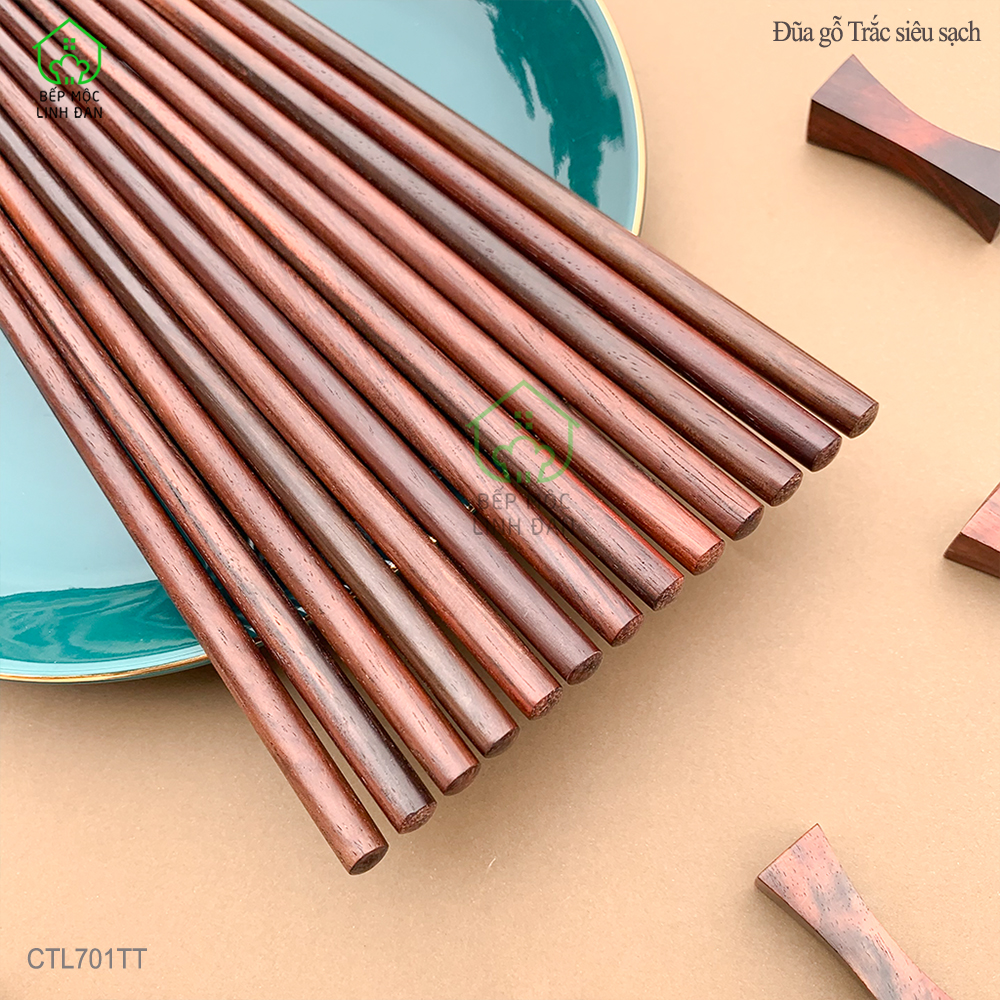 (5 Đôi ) Đũa Gỗ Trắc Việt Nam Tự Nhiên Siêu Sạch An Toàn Cho Sức Khỏe - Đũa Tròn [CTL701TT-5]