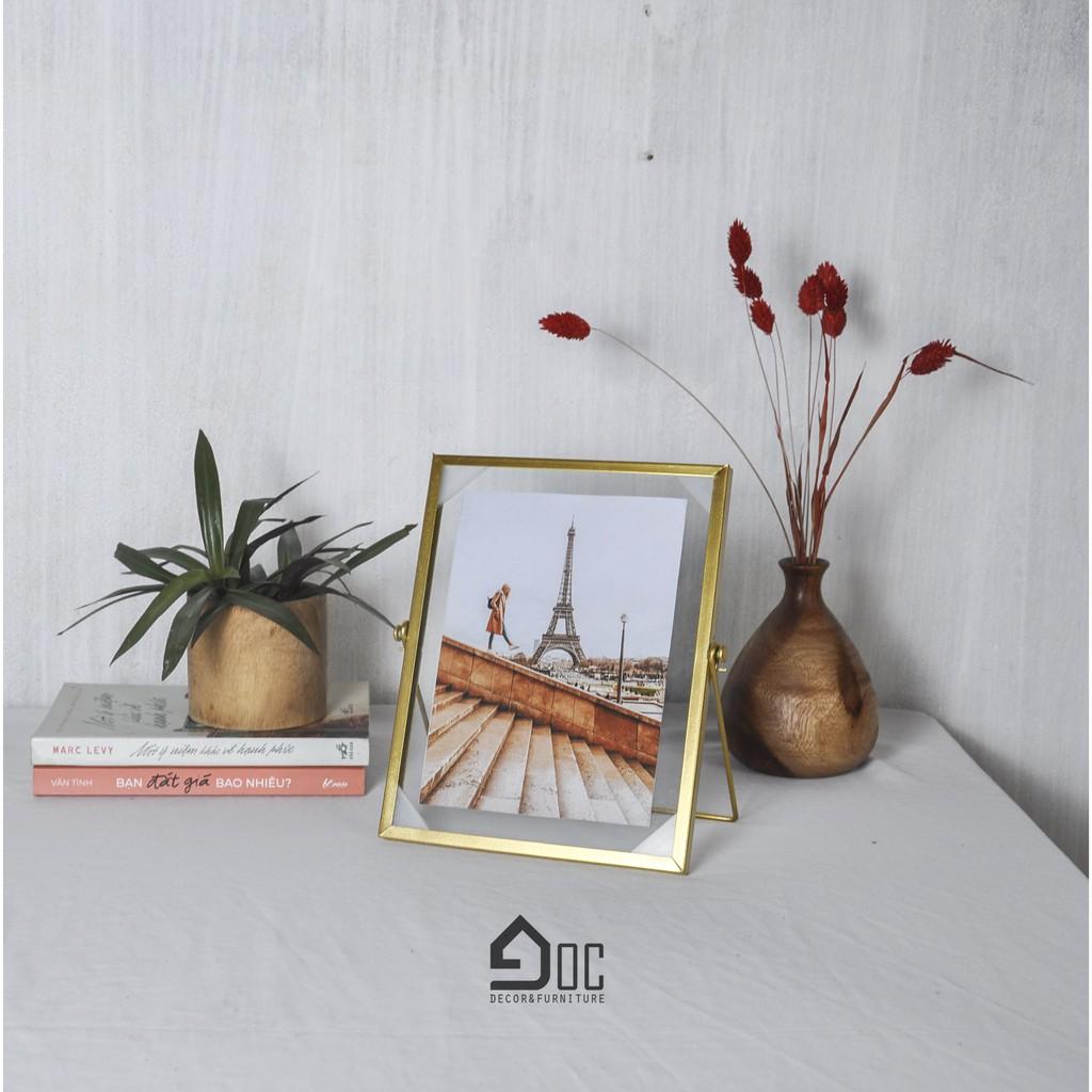 Khung ảnh để bàn hiện đại mặt kính viền kim loại cao cấp nhiều kích thước - Miễn phí in ảnh Góc decor