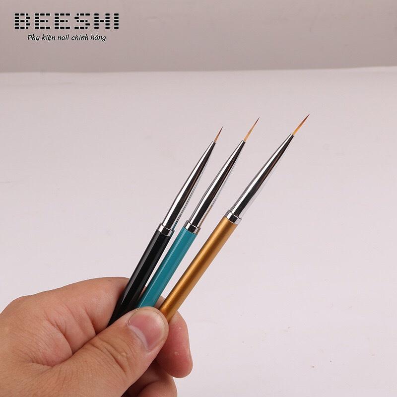Set 3 cây cọ nét cán gỗ đủ 3 size đầu lông cọ sắc nét -beeshi shop nail