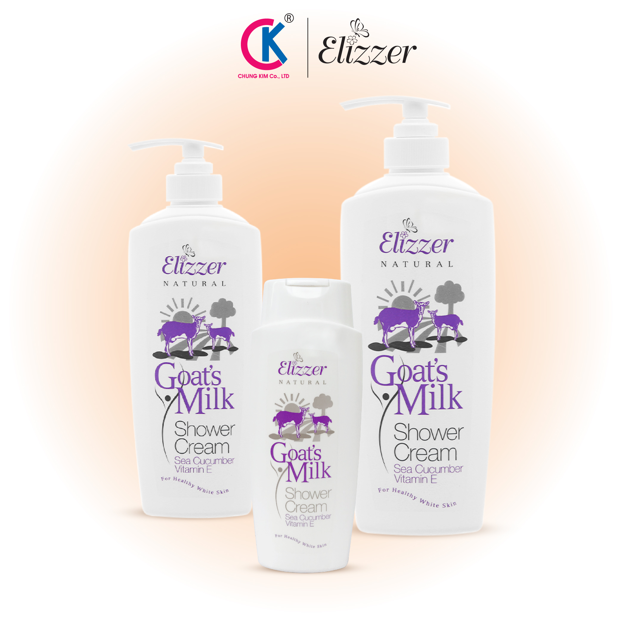 Sữa Tắm Dưỡng Trắng Da Elizzer Goat's Milk Chiết Xuất Sữa Dê 500ml