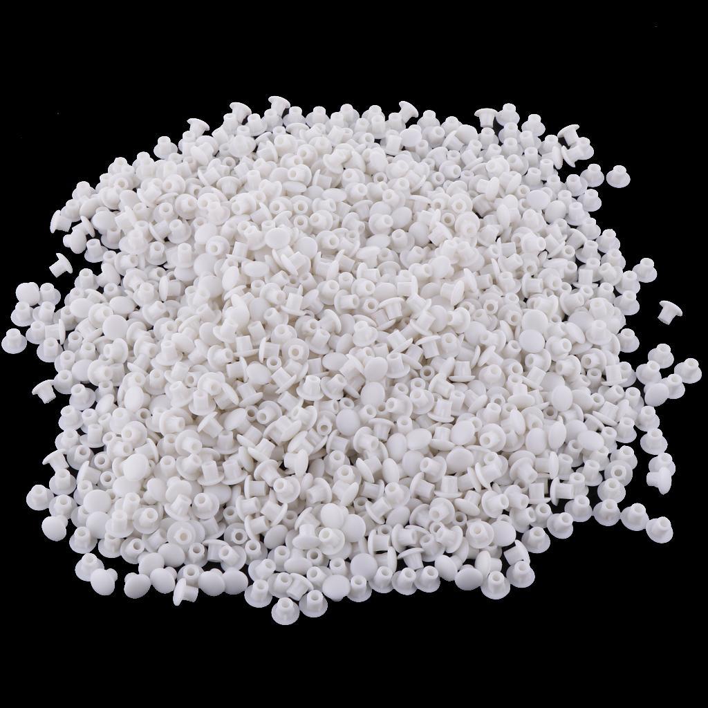 2X Set of 1000 Door Hinge Hole Cover Cabinet Plastic Screw Hole Blanking White