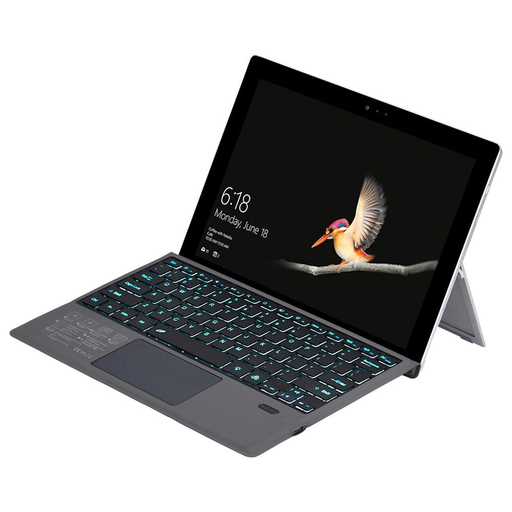 Wireless BT Keyboard Ultra-thin Backlight Tablet Keyboard with Large Size Touchpad Compatible with Surface Pro 3/4/5/6/7